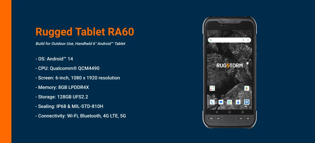 Specifications of Rugstorm Rugged Tablet RA60