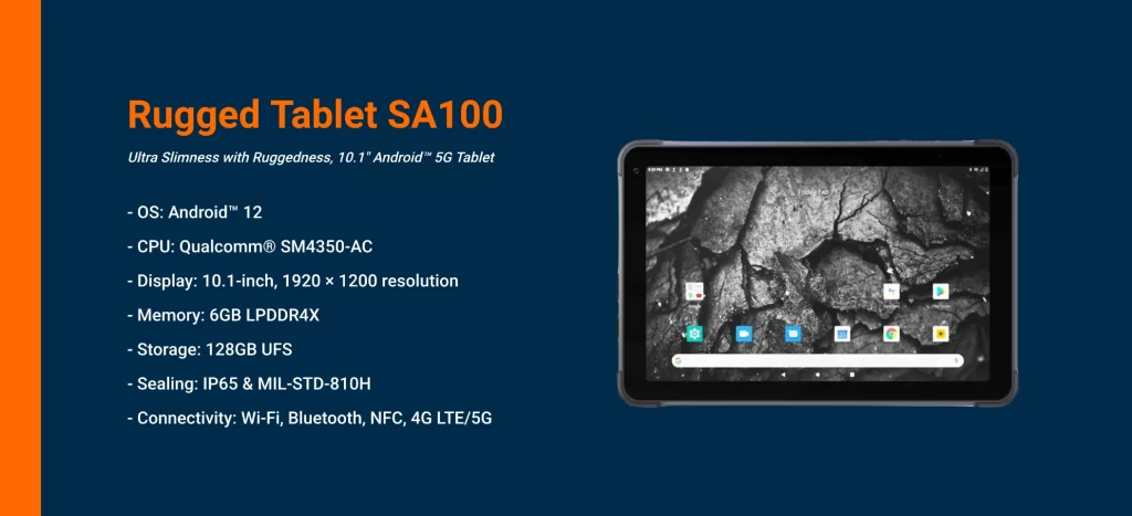 Specifications of Rugstorm Rugged Tablet SA100