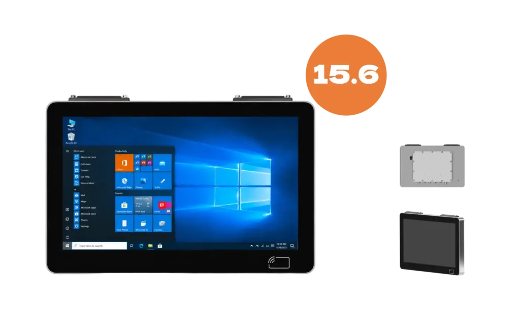 RUGSTORM D156WP 15.6-inch stainless industrial panel PC with port, rear and front insets