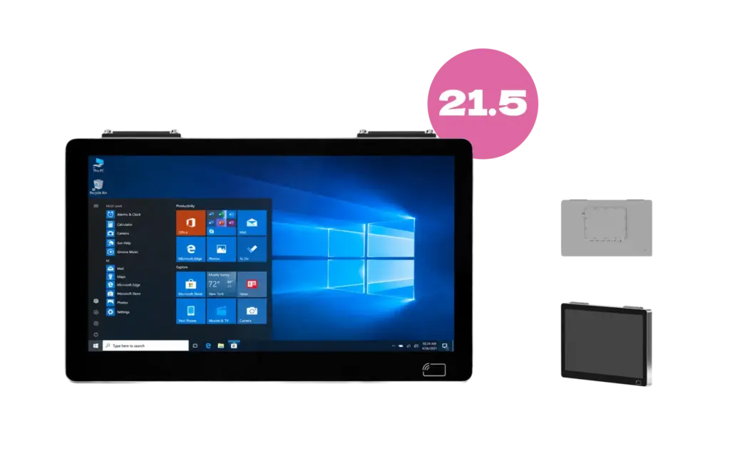 RUGSTORM D215WP 21.5-inch stainless industrial panel PC with port, rear and front insets
